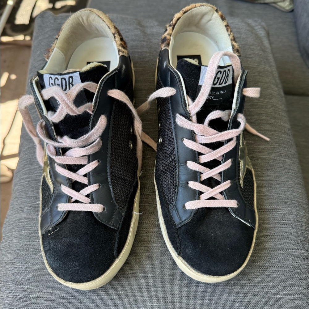Golden Goose Black and Pink Sneakers